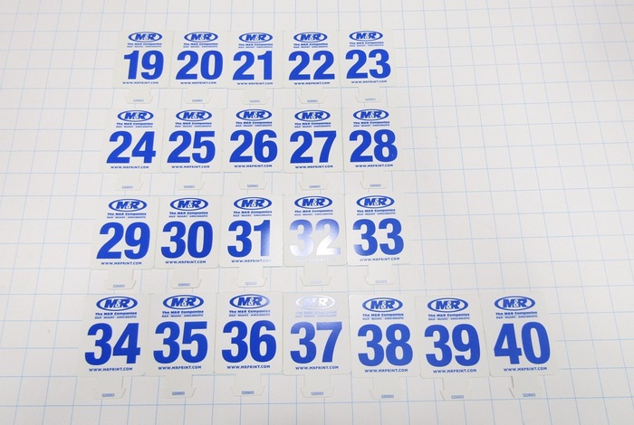 NUMBER TABS .04 WHITE POLY