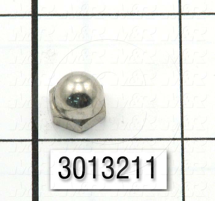 Nuts, Acorn Hex, 10-32 Thread Size, Right Hand, Steel, Nickel