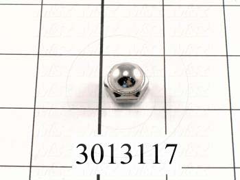 Nuts, Acorn Hex, 3/8-16 Thread Size, Right Hand, Brass, Nickel