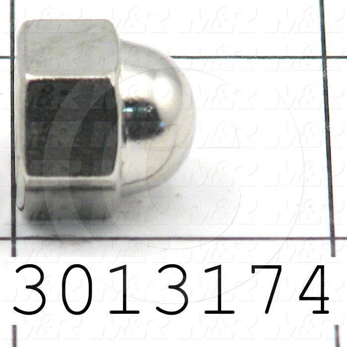 Nuts, Acorn Hex, 3/8-24 Thread Size, Right Hand, Steel, Zinc