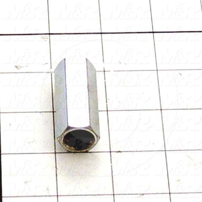 Nuts, Coupling, 1/2-20 Thread Size, Right Hand, 1.75" Thickness, Alloy Steel, Zinc