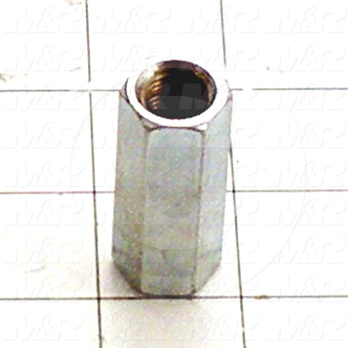 Nuts, Coupling, 1/2-20 Thread Size, Right Hand, 1.75" Thickness, Alloy Steel, Zinc