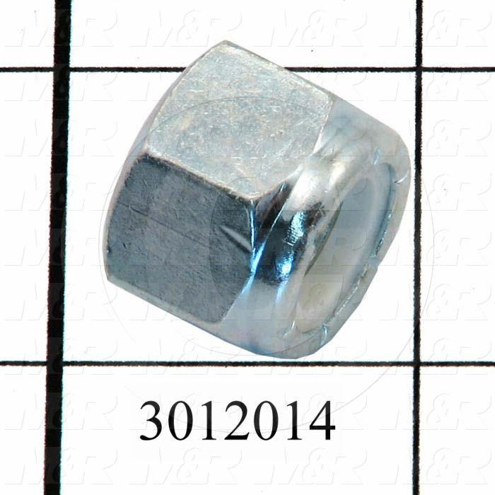 Nuts, Elastic Stop, 1/2-13 Thread Size, Right Hand, Steel, Zinc, With Nylon