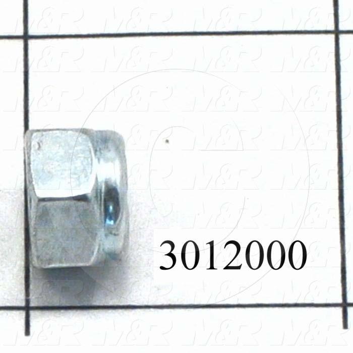 Nuts, Elastic Stop, 1/4"-20 Thread Size, Right Hand, Steel, Zinc, With Nylon