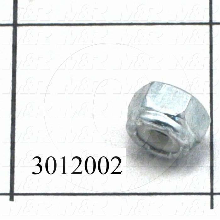 Nuts, Elastic Stop, 10-24 Thread Size, Right Hand, Steel, Zinc, With Nylon