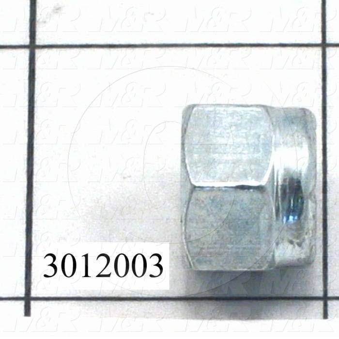 Nuts, Elastic Stop, 3/8-16 Thread Size, Right Hand, Steel, Zinc, With Nylon