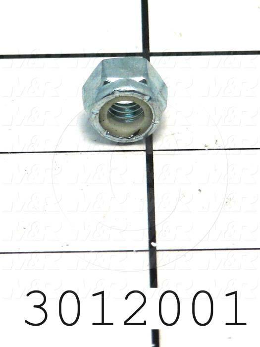 Nuts, Elastic Stop, 5/16-18 Thread Size, Right Hand, Steel, Zinc, With Nylon