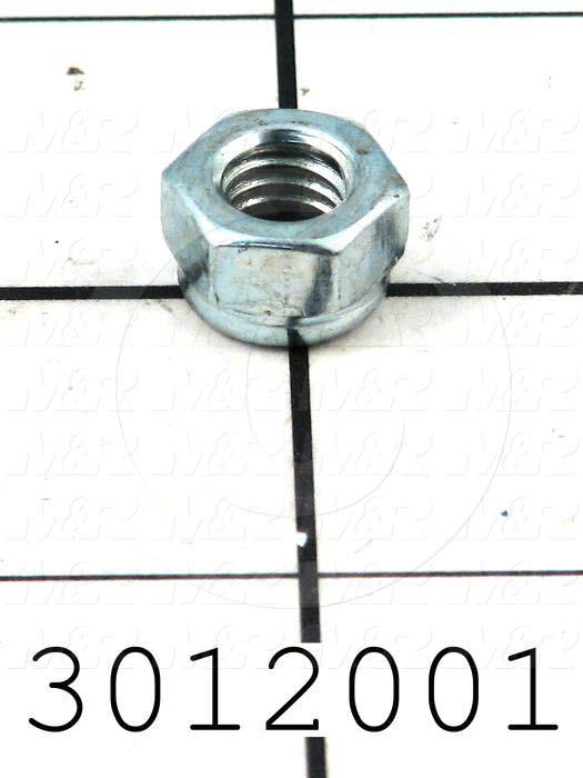 Nuts, Elastic Stop, 5/16-18 Thread Size, Right Hand, Steel, Zinc, With Nylon