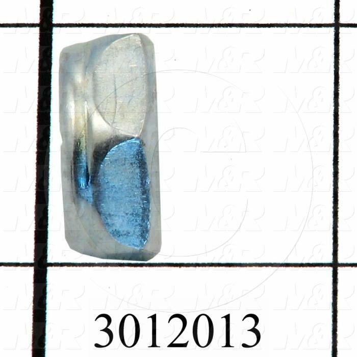 Nuts, Elastic Stop Jam, 1/2-13 Thread Size, Right Hand, Steel, Zinc, With Nylon