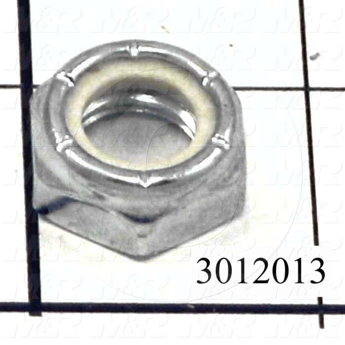 Nuts, Elastic Stop Jam, 1/2-13 Thread Size, Right Hand, Steel, Zinc, With Nylon