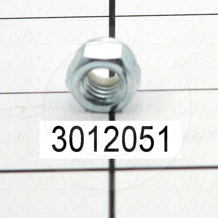 Nuts, Elastic Stop Jam, 5/16-18 Thread Size, Right Hand, Steel, Zinc, With Nylon