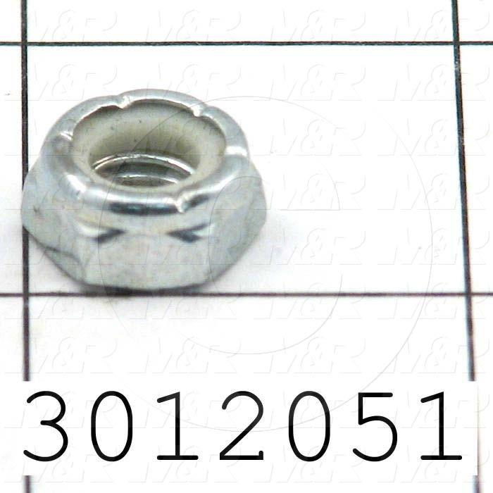 Nuts, Elastic Stop Jam, 5/16-18 Thread Size, Right Hand, Steel, Zinc, With Nylon