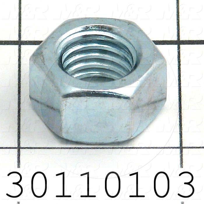 Nuts, Finish Hex, 1/2-13 Thread Size, Right Hand, Steel, Zinc