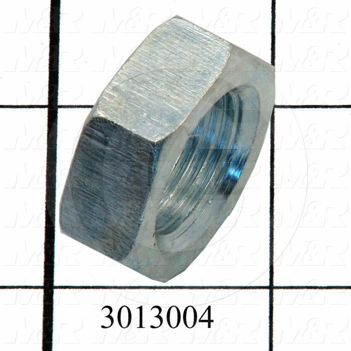 Nuts, Finish Hex, 1/4"-20 Thread Size, Right Hand, Steel, Zinc