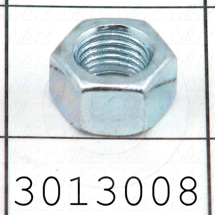 Nuts, Finish Hex, 3/8-24 Thread Size, Right Hand, Steel, Zinc