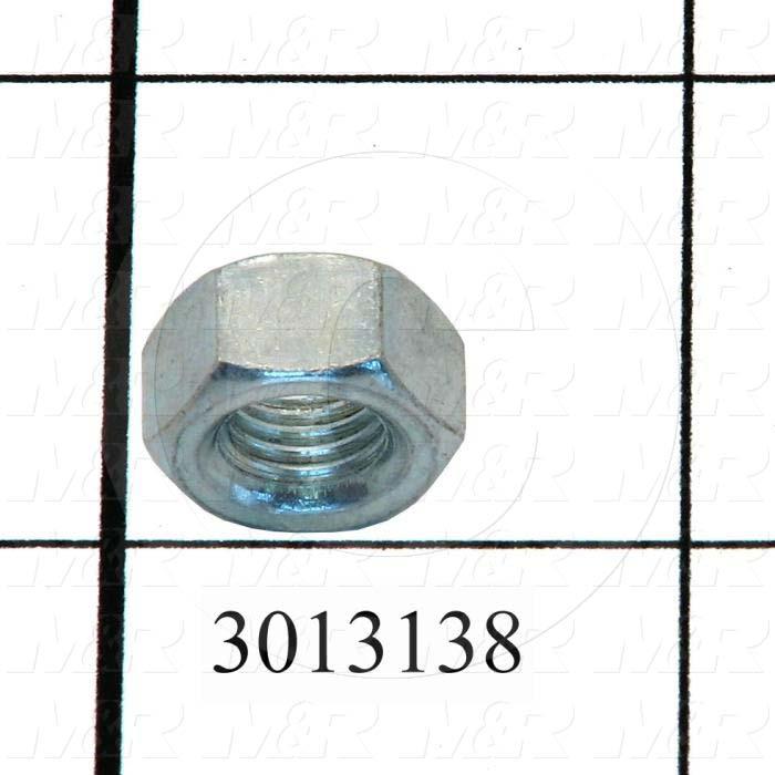 Nuts, Finish Hex, 5/16-24 Thread Size, Left Hand, Steel, Zinc