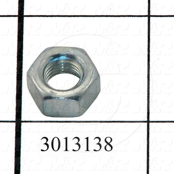 Nuts, Finish Hex, 5/16-24 Thread Size, Left Hand, Steel, Zinc