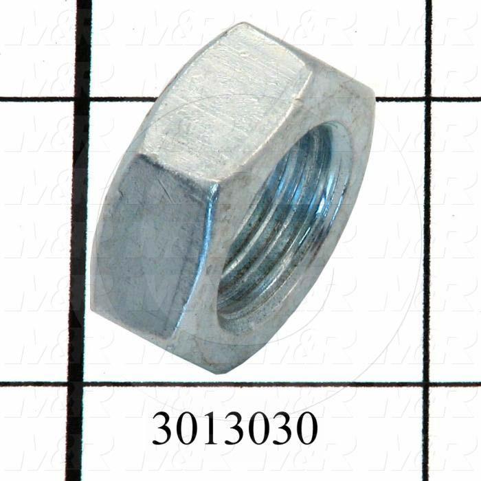 Nuts, Finish Hex, 7/8-14 Thread Size, Right Hand, Steel, Zinc