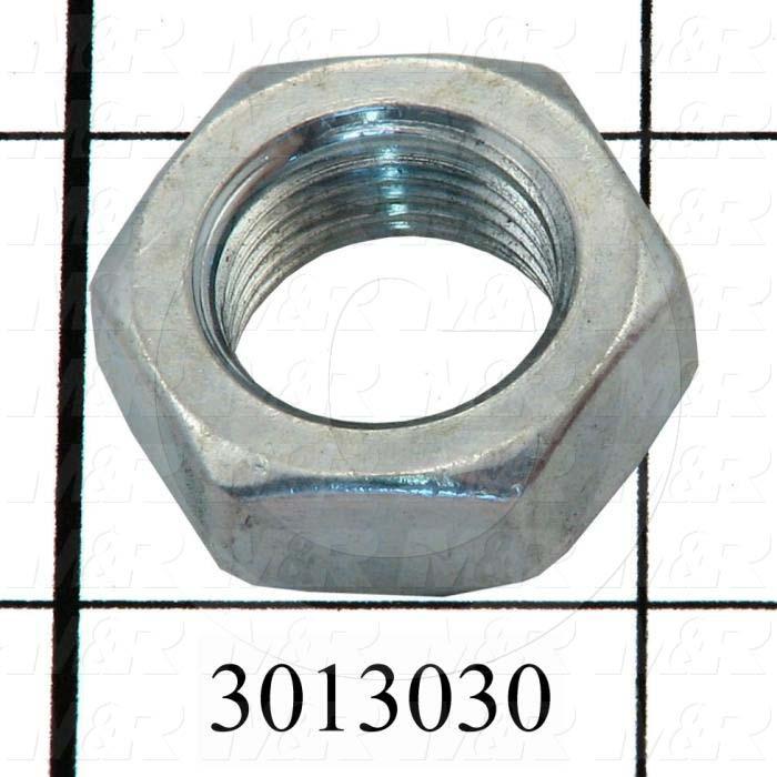 Nuts, Finish Hex, 7/8-14 Thread Size, Right Hand, Steel, Zinc