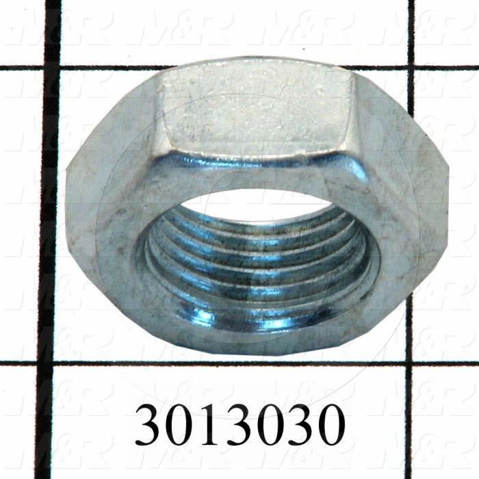 Nuts, Finish Hex, 7/8-14 Thread Size, Right Hand, Steel, Zinc