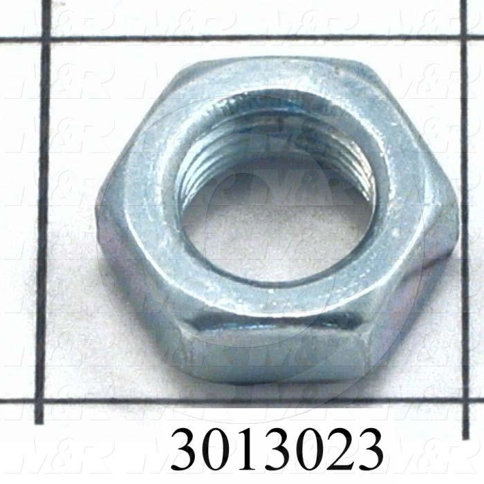 Nuts, Finish Hex Jam, 1/2-20 Thread Size, Right Hand, Steel, Zinc