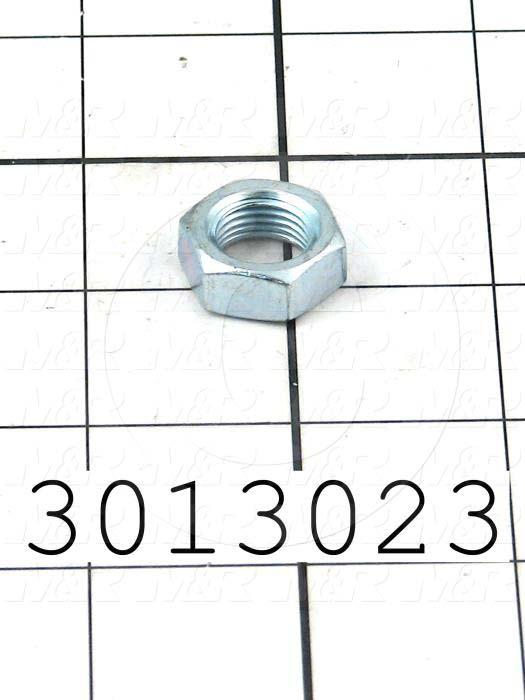 Nuts, Finish Hex Jam, 1/2-20 Thread Size, Right Hand, Steel, Zinc