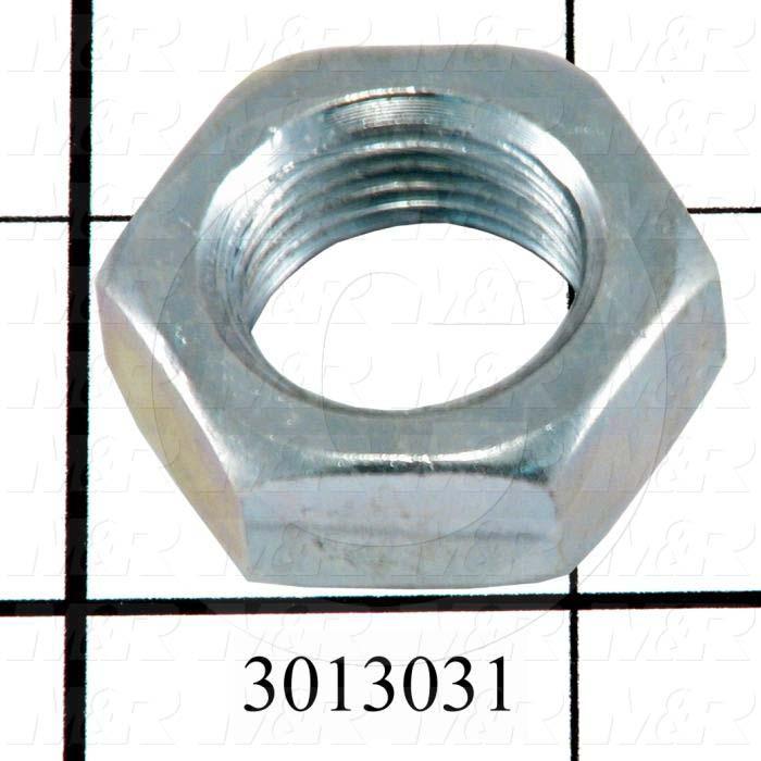 Nuts, Finish Hex Jam, 3/4-16 Thread Size, Right Hand, Steel, Zinc
