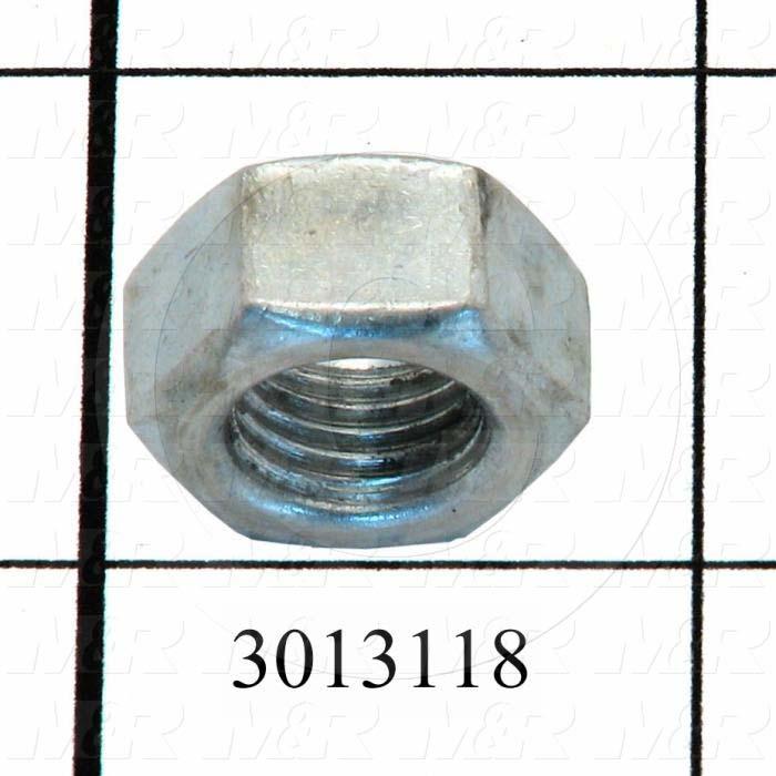 Nuts, Finish Hex Jam, 7/16-20 Thread Size, Right Hand, Steel, Zinc