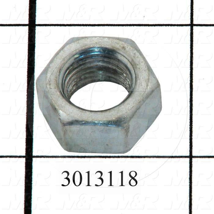 Nuts, Finish Hex Jam, 7/16-20 Thread Size, Right Hand, Steel, Zinc