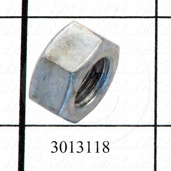Nuts, Finish Hex Jam, 7/16-20 Thread Size, Right Hand, Steel, Zinc