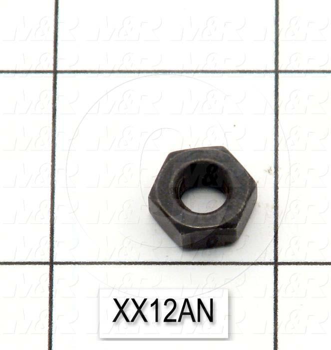 Nuts, Hex, 1/4-20 Thread Size, Right Hand, 0.177" Thickness, Steel, Black Oxide