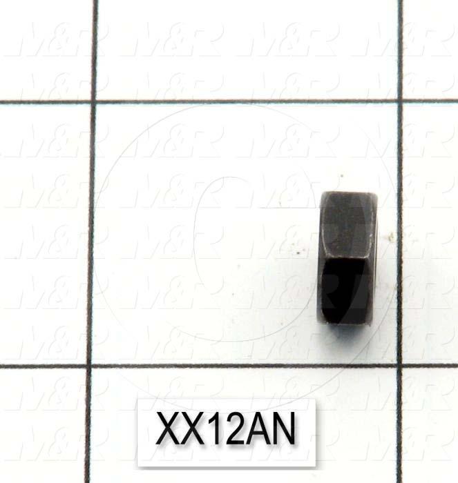 Nuts, Hex, 1/4"-20 Thread Size, Right Hand, 0.177" Thickness, Steel, Black Oxide