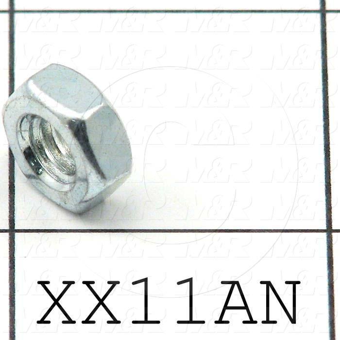 Nuts, Hex, 1/4"-20 Thread Size, Right Hand, Steel, Zinc Plated