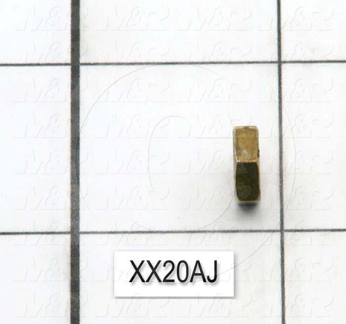 Nuts, Hex, 10-32 Thread Size, Right Hand, 0.125" Thickness, Bronze, Plain
