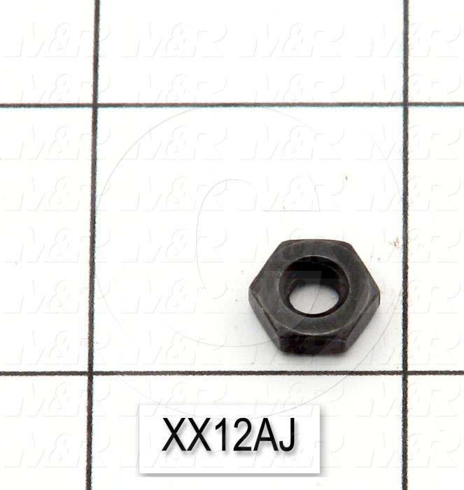 Nuts, Hex, 10-32 Thread Size, Right Hand, 0.125" Thickness, Steel, Black Oxide