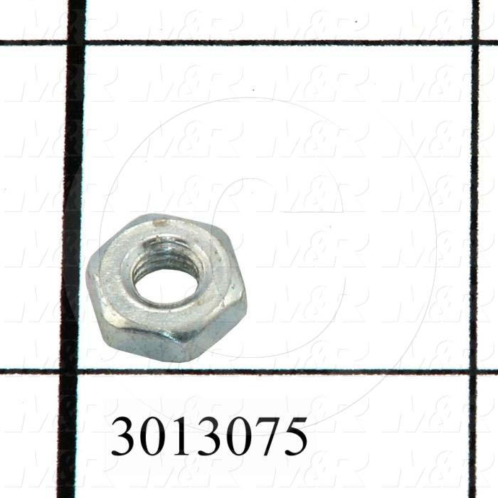 Nuts, Hex, 10-32 Thread Size, Right Hand, Steel, Zinc