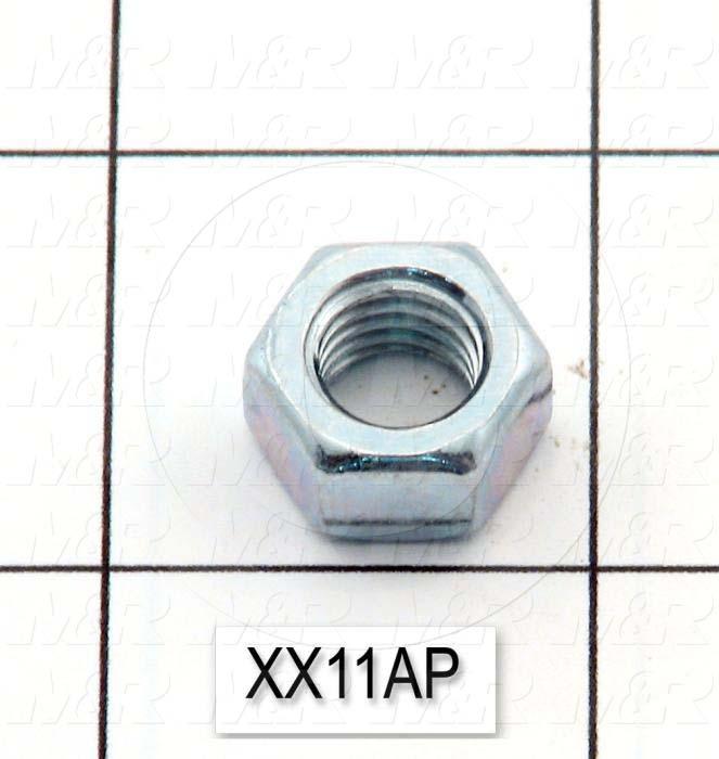 Nuts, Hex, 3/8-16 Thread Size, Right Hand, Steel, Zinc Plated