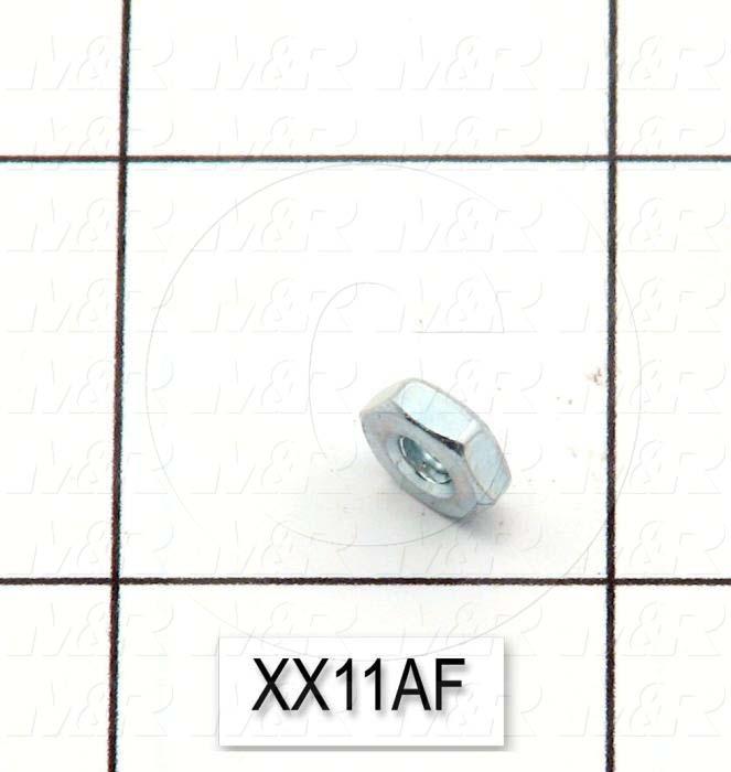 Nuts, Hex, 6-32 Thread Size, Right Hand, Steel, Zinc Plated
