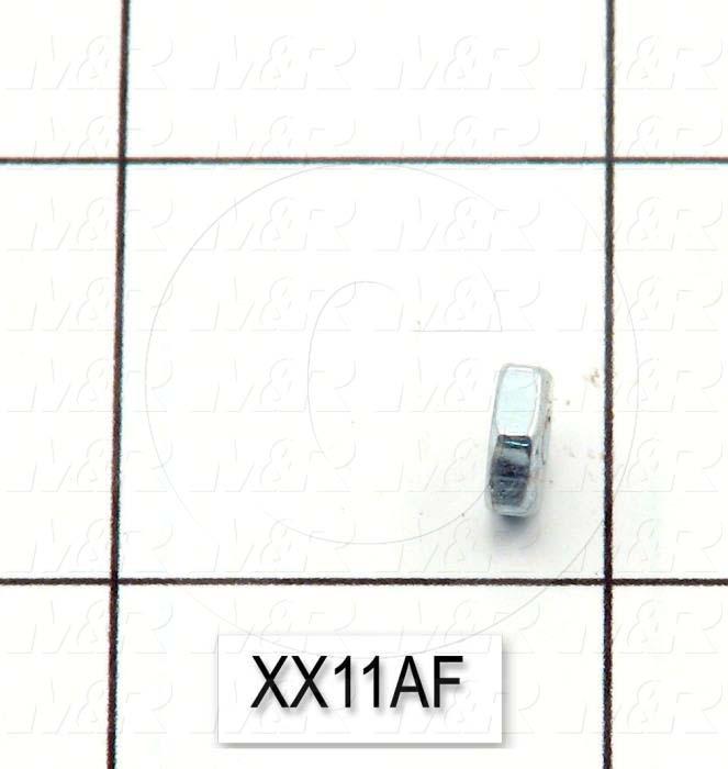 Nuts, Hex, 6-32 Thread Size, Right Hand, Steel, Zinc Plated