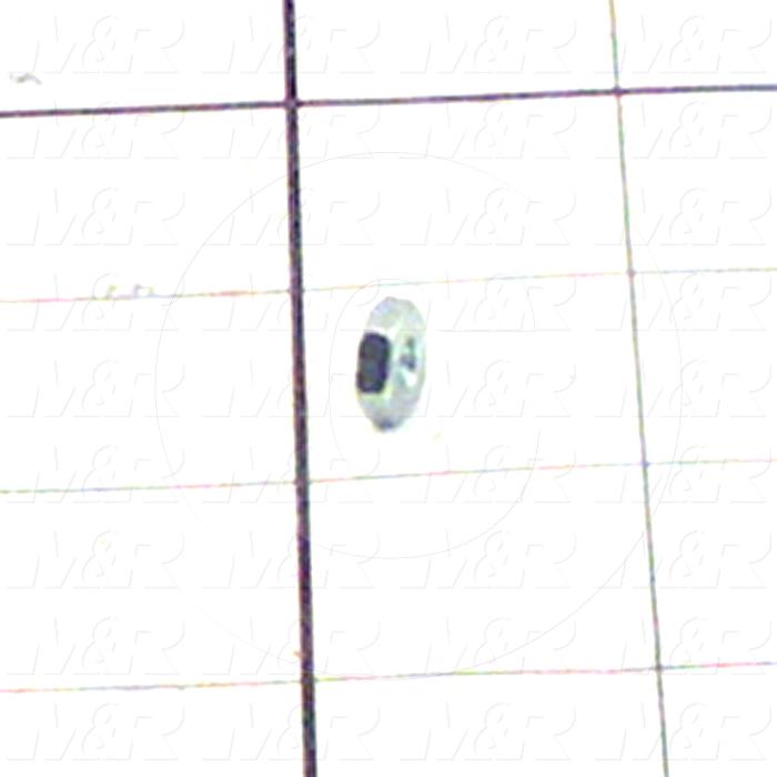 Nuts, Hex, 8-32 Thread Size, Right Hand, 0.125" Thickness, Steel, Zinc