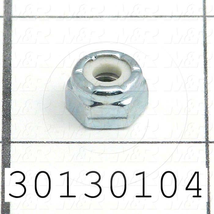Nuts, Lock, 10-24 Thread Size, Right Hand, Steel, Zinc, With Nylon