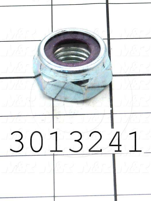 Nuts, Lock, 3/4-10 Thread Size, Right Hand, Steel, Zinc, With Nylon