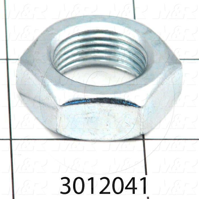 Nuts, Thin Hex, Grade Class 5, 3/4-16 Thread Size, Left Hand, Steel, Zinc