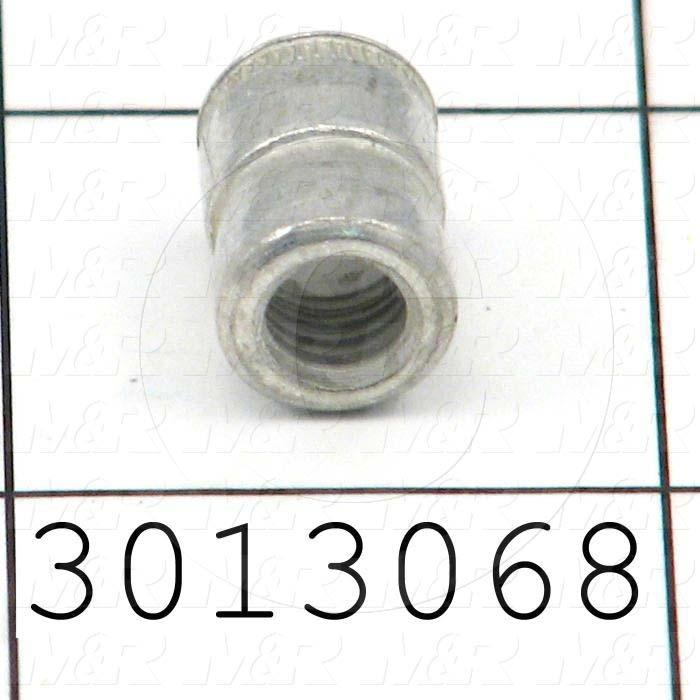 Nutsert, AT Type, Thread Size 1/4"-20, Outside Diameter 0.396", Overall Length 0.530"