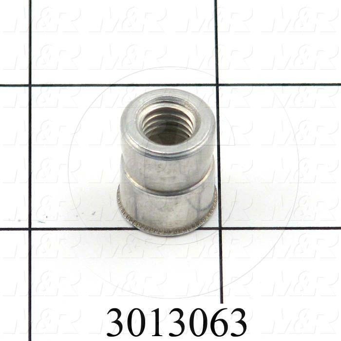 Nutsert, AT Type, Thread Size 5/16-18, Outside Diameter 0.521", Overall Length 0.63"