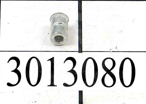 Nutsert, AT Type, Thread Size 6-32, Outside Diameter 0.235", Overall Length 0.390"