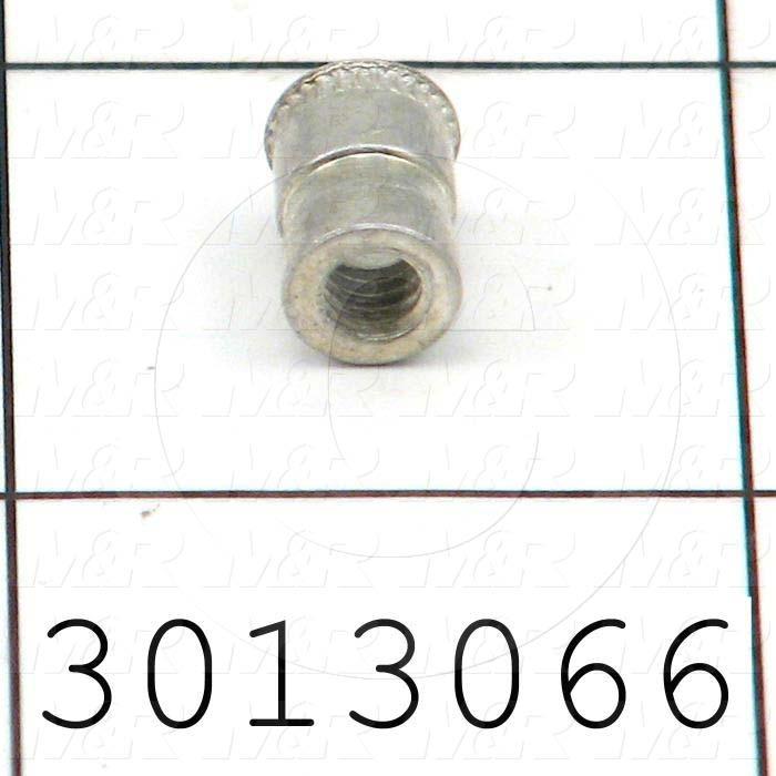 Nutsert, AT Type, Thread Size 8-32, Outside Diameter 0.264", Overall Length 0.390"