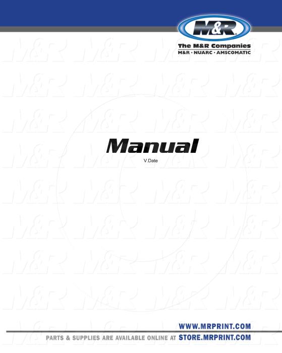 Owners Manual, Equipment Type : Advantage