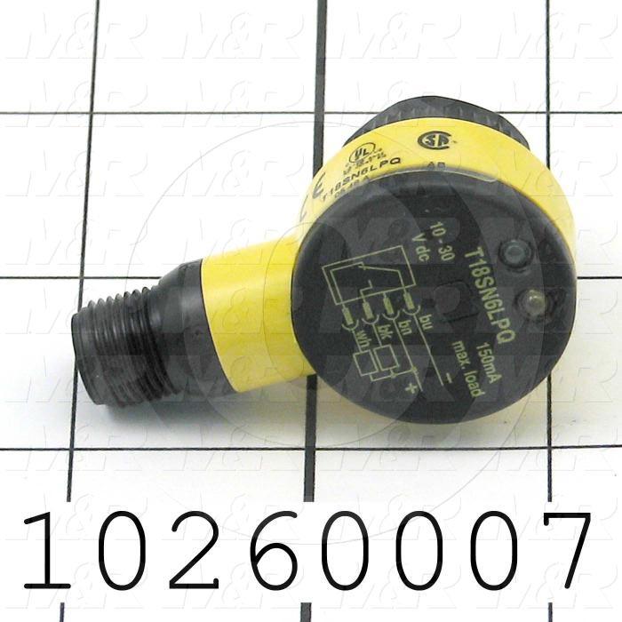 Photoeletric Sensor, 4mm threaded, Polarized ? Retro Reflective, 6' Sensing Range, NPN, 10-30VDC