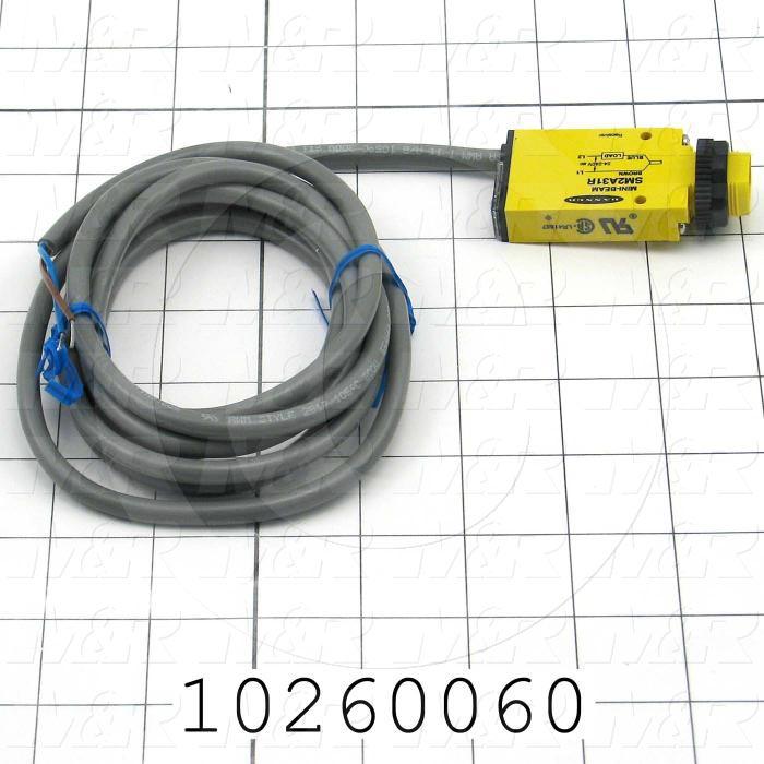 Photoeletric Sensor, Receiver, 4mm threaded, Mini-Beam, 3m Sensing Range, SPST Relay, 24-240V, 2m Cable